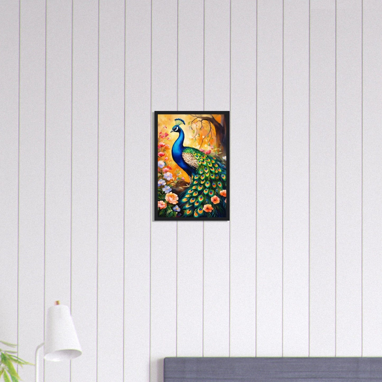 Canvanation Print Material 30x45 cm / 12x18″ Tableau Paon L'Arc-en-Ciel en Plumes