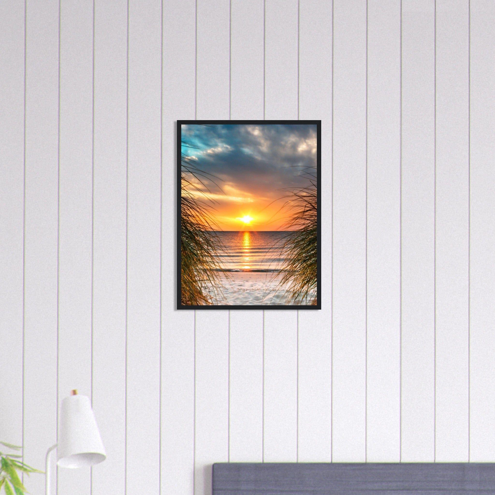 Gelato Print Material Paysage Coucher De Soleil Peinture