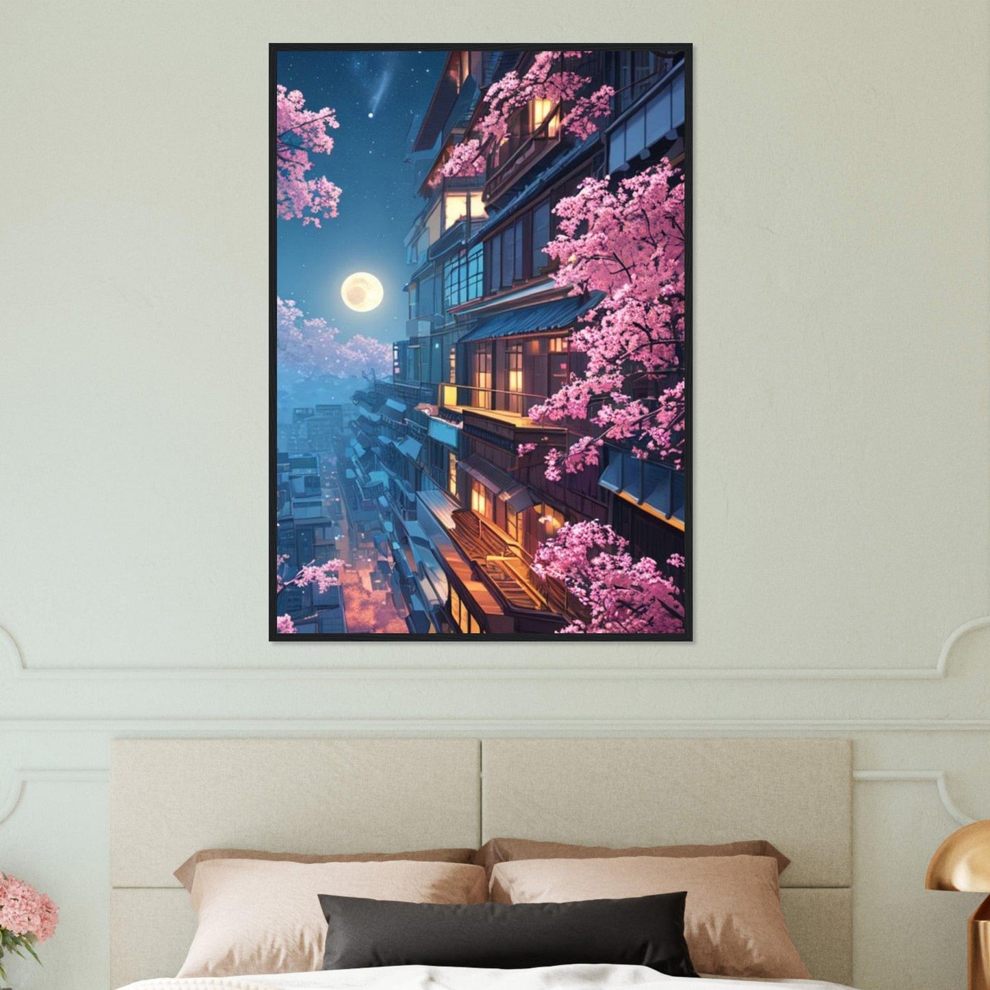 Canvanation Print Material 70x100 cm / 28x40″ Tableau Fleurs De Cerisier Pagode