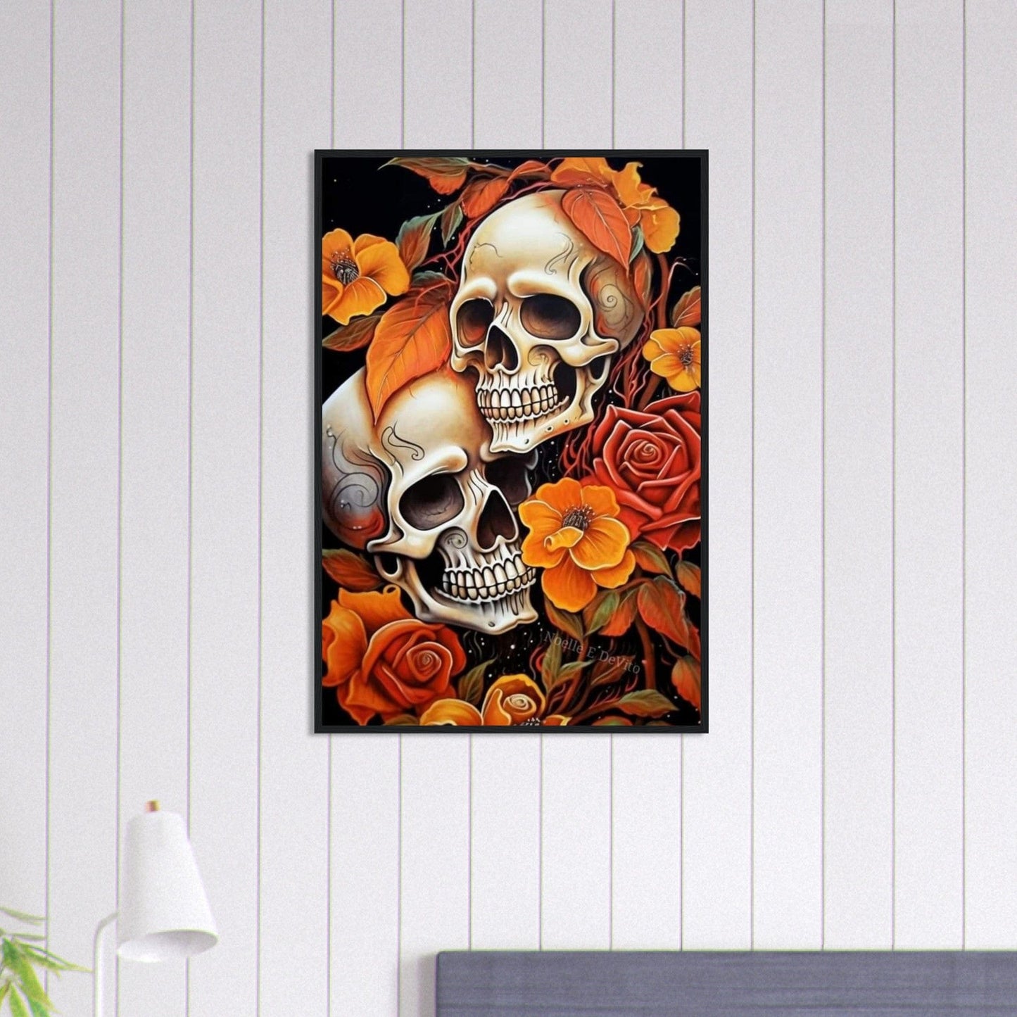 Canvanation Print Material 60x90 cm / 24x36″ Tableau Tête De Mort Couple Éternel