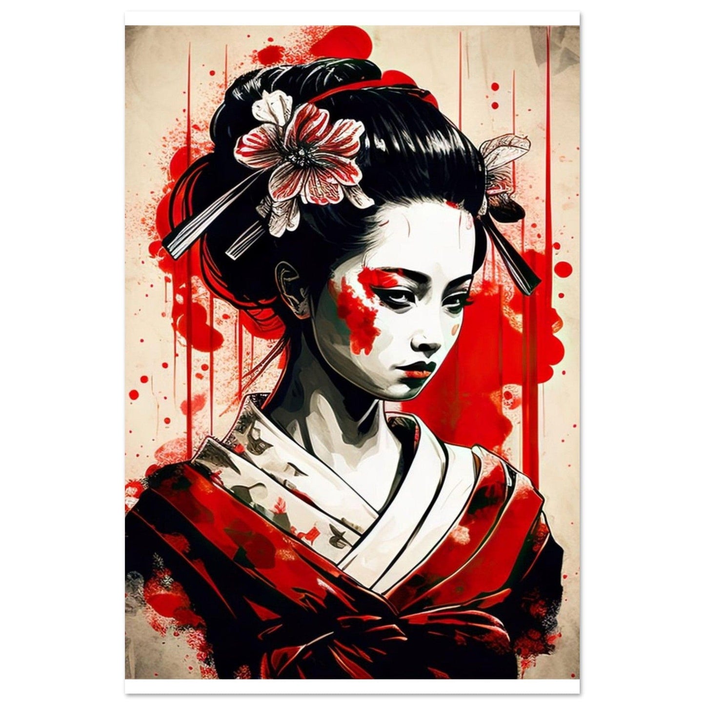 Canvanation Print Material 40x60 cm / 16x24″ Poster Japon Geisha Horreur