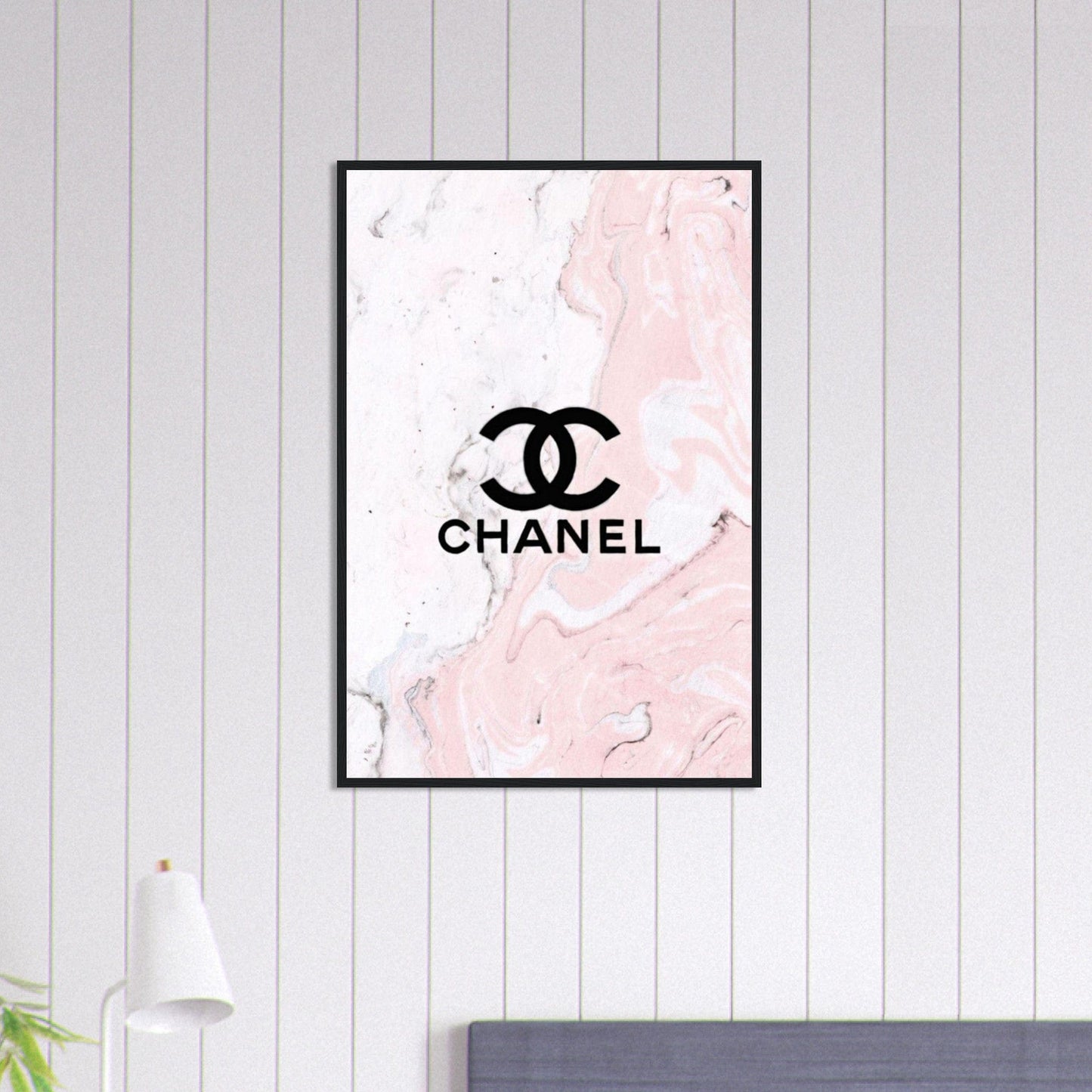Canvanation Print Material 60x90 cm / 24x36″ Tableau Chanel Fond Rose Peinture