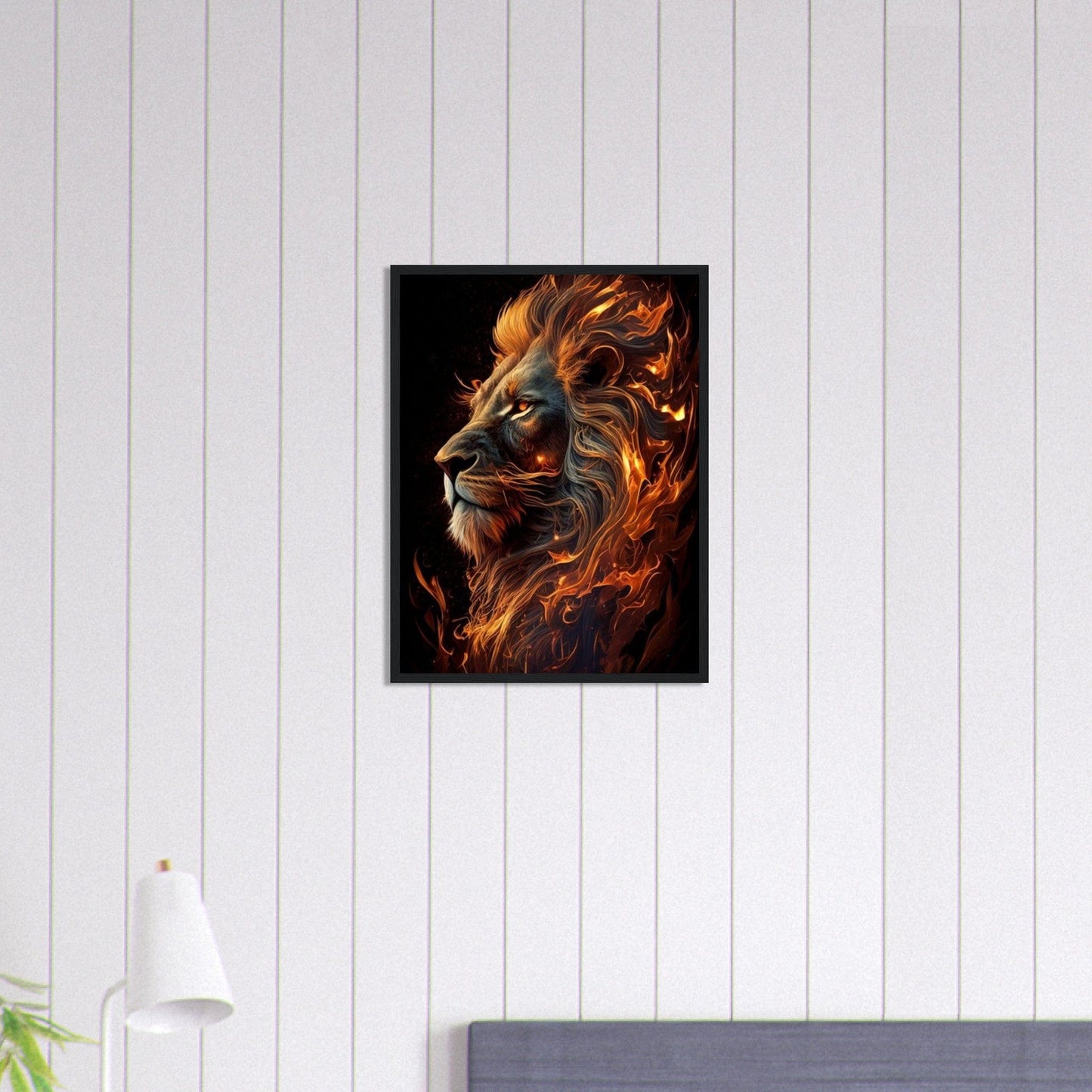 Canvanation Print Material 45x60 cm / 18x24″ Grand Tableau Lion Feu