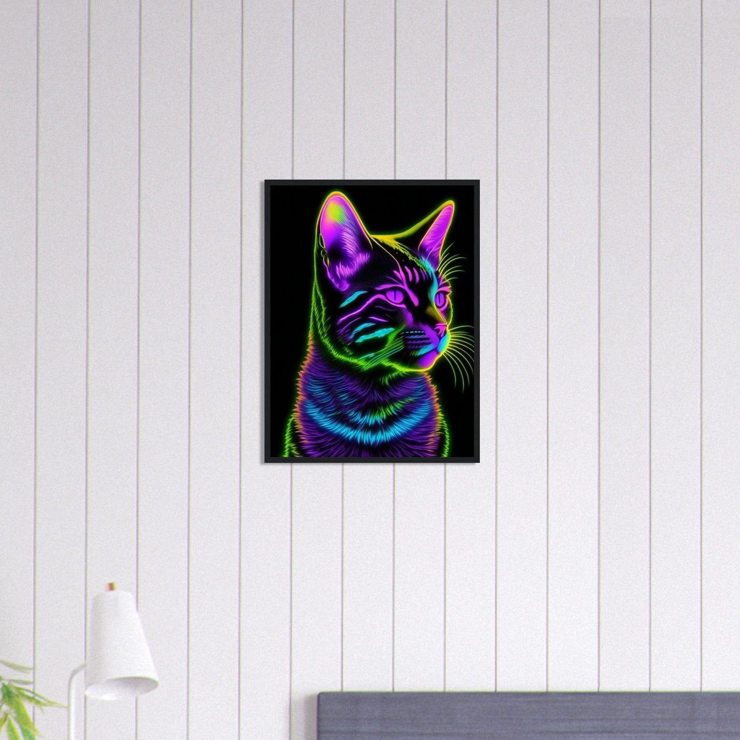 Canvanation Print Material 45x60 cm / 18x24″ Tableau Chat Pop Art Neon