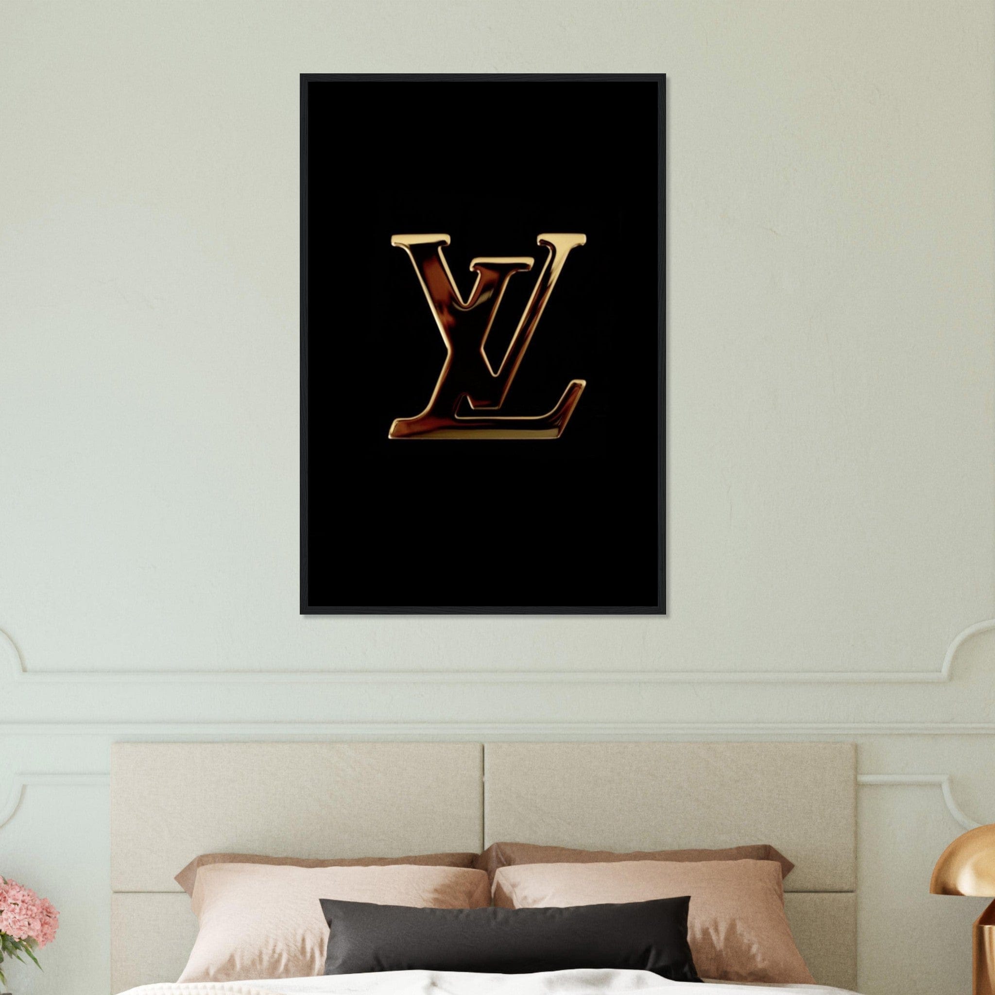 Canvanation Print Material 60x90 cm / 24x36″ Tableau Marque De Luxe Louis Vuitton Or Effet