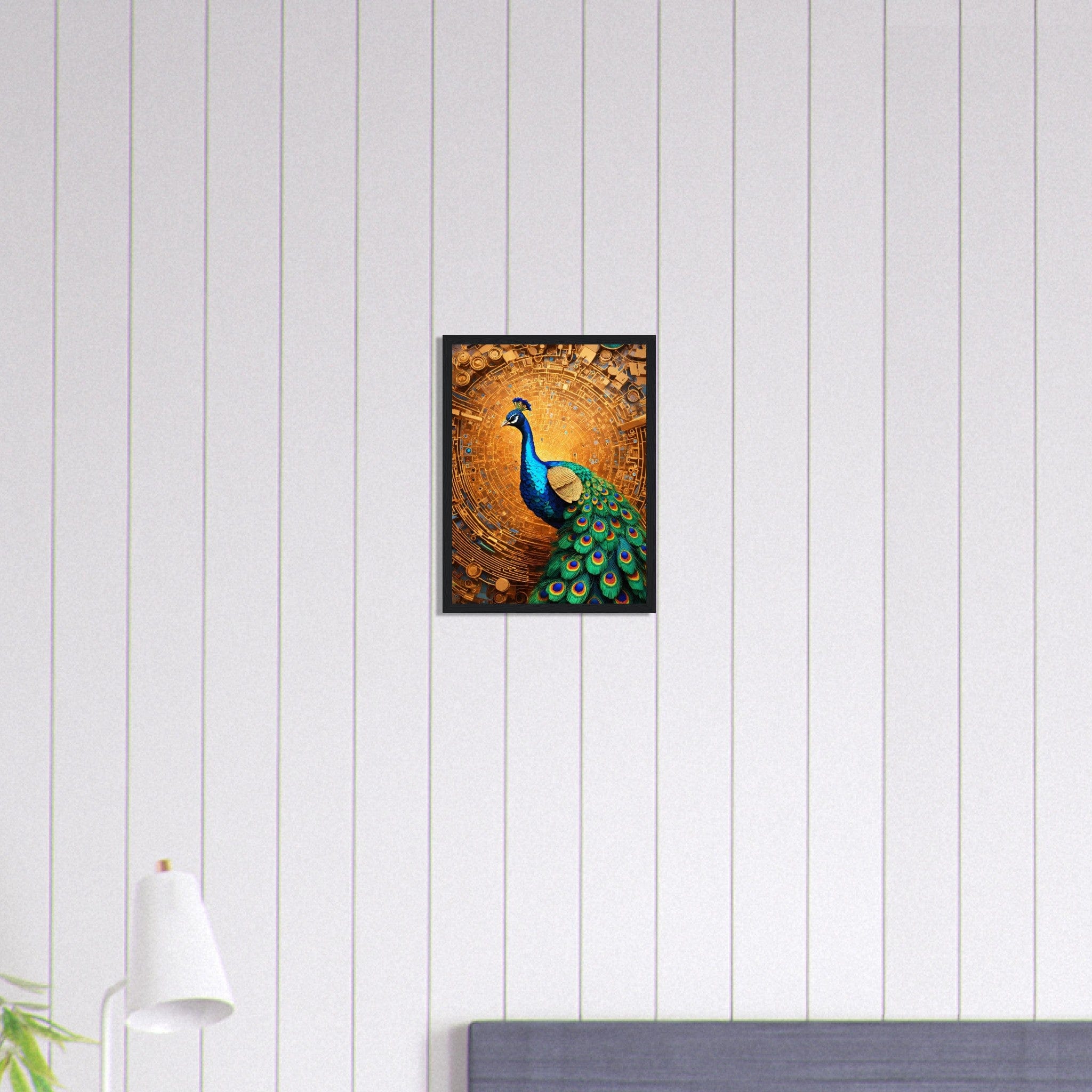 Canvanation Print Material 30x40 cm / 12x16″ Tableau Paon Plumes d'Émeraude