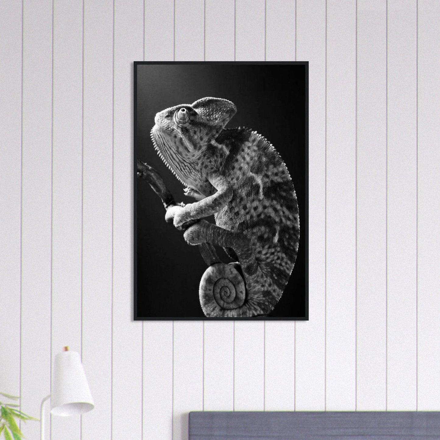 Canvanation Print Material 60x90 cm / 24x36″ Tableau Photo Noir Et Blanc-Animaux-Caméléon