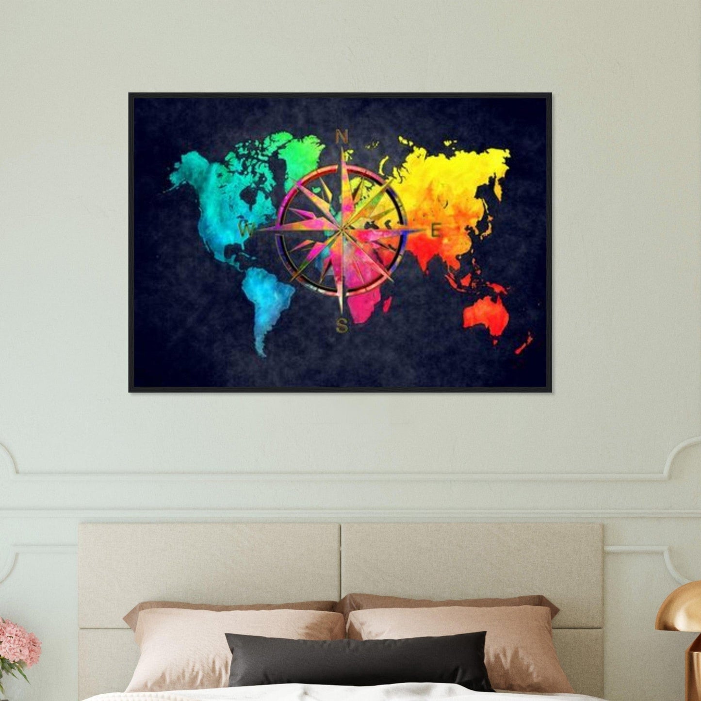 Canvanation Print Material Tableau Carte Du Monde - Au-Delà des Frontières