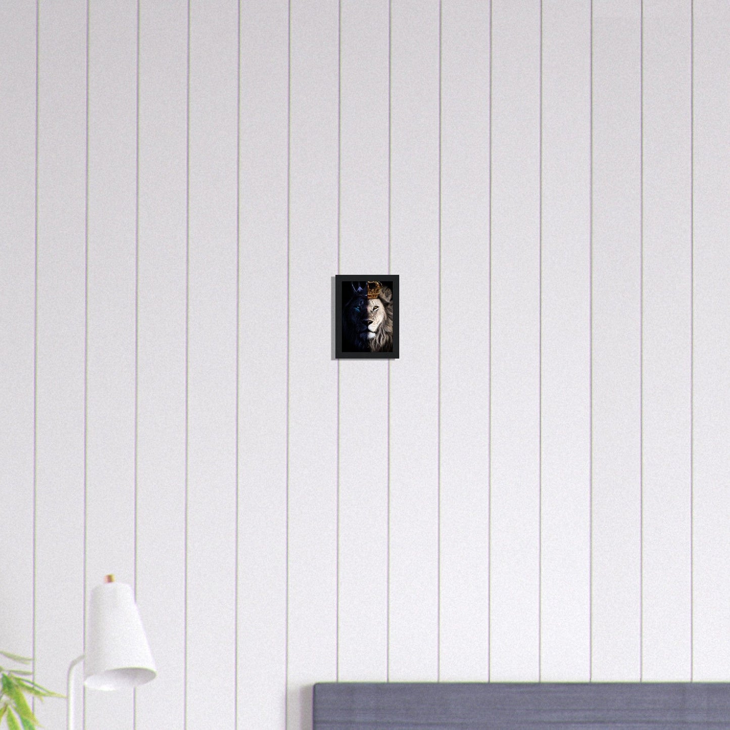 Canvanation Print Material 13x18 cm / 5x7″ Tableau Lion Blanc Et Bleu