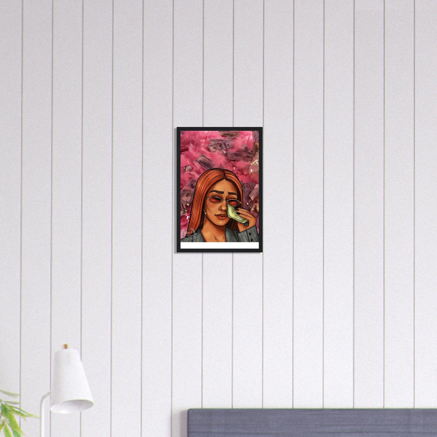 Canvanation Print Material 30x45 cm / 12x18″ Tableau Femme et Billets Verts