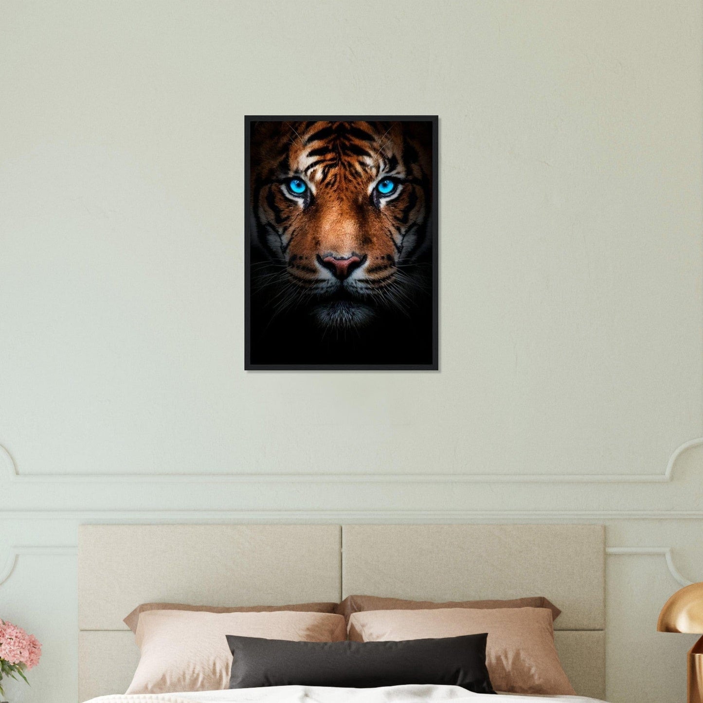 Canvanation Print Material Tableau Tigre Yeux Bleu