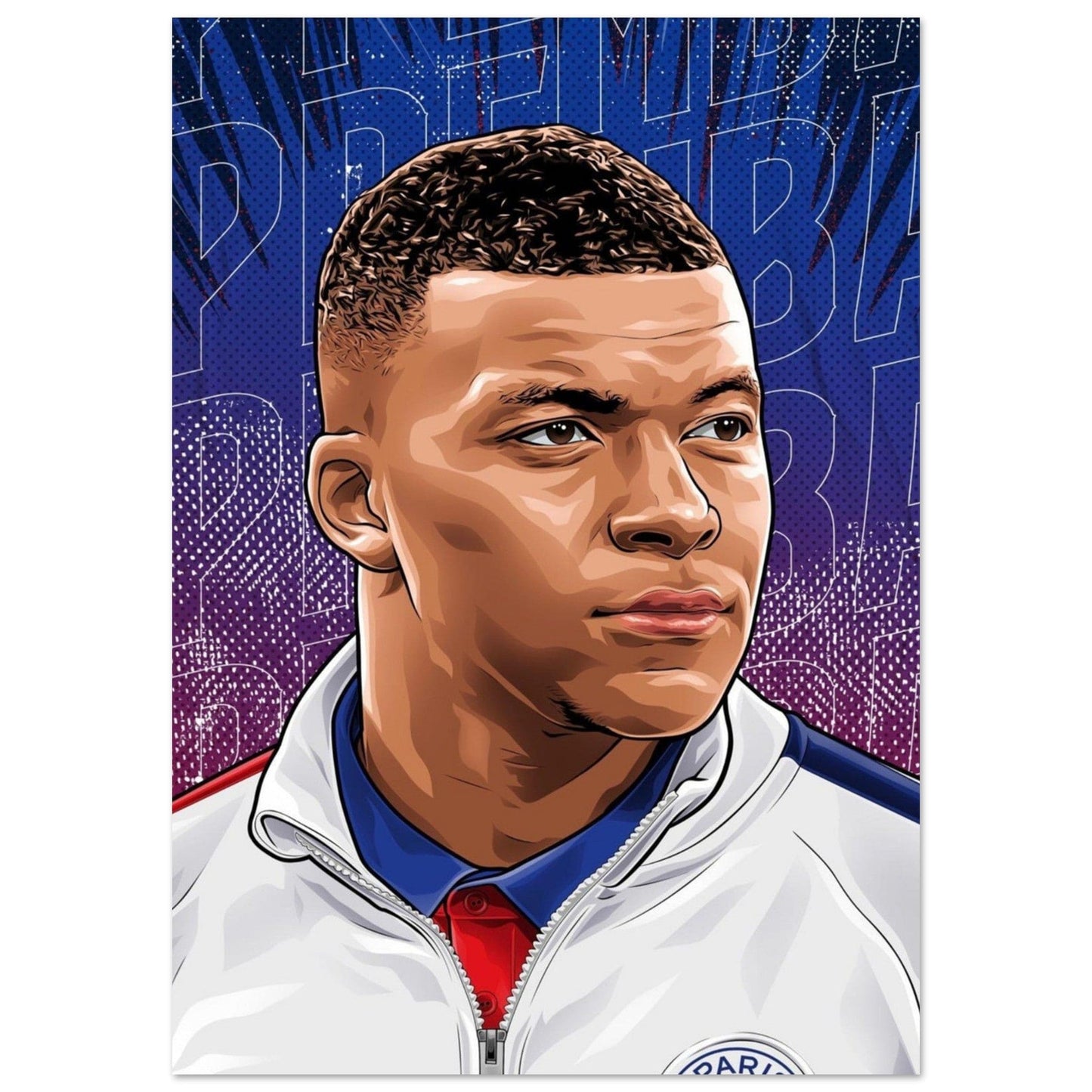 Gelato Print Material A0 (84.1 x 118.9  cm) Poster Football Kylian Psg