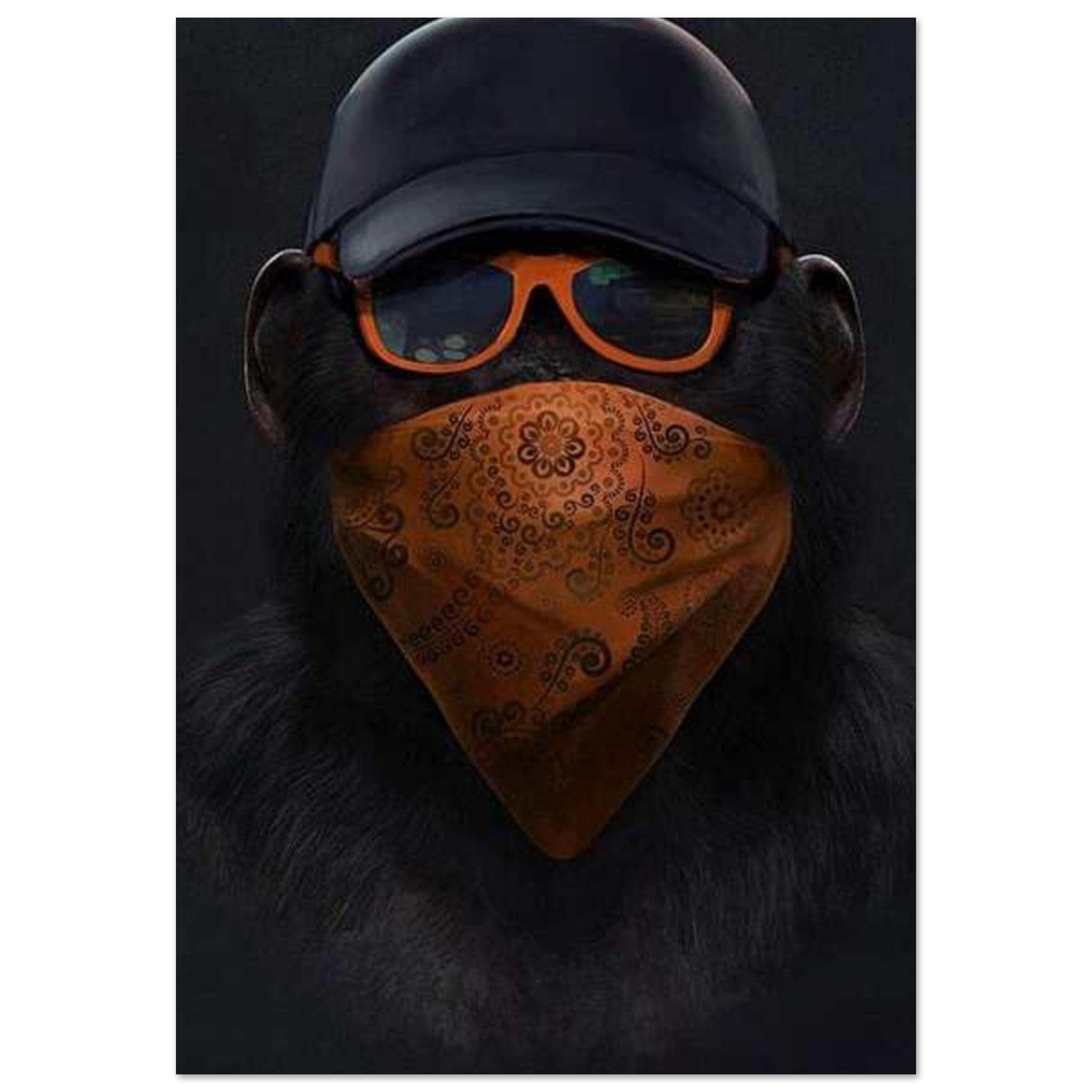 Canvanation Print Material 70x100 cm / 28x40″ Poster Singe Orange Noir