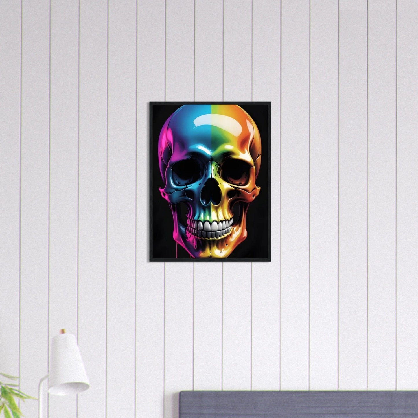 Canvanation Print Material 45x60 cm / 18x24″ Tableau Tête De Mort Couleurs En Folie