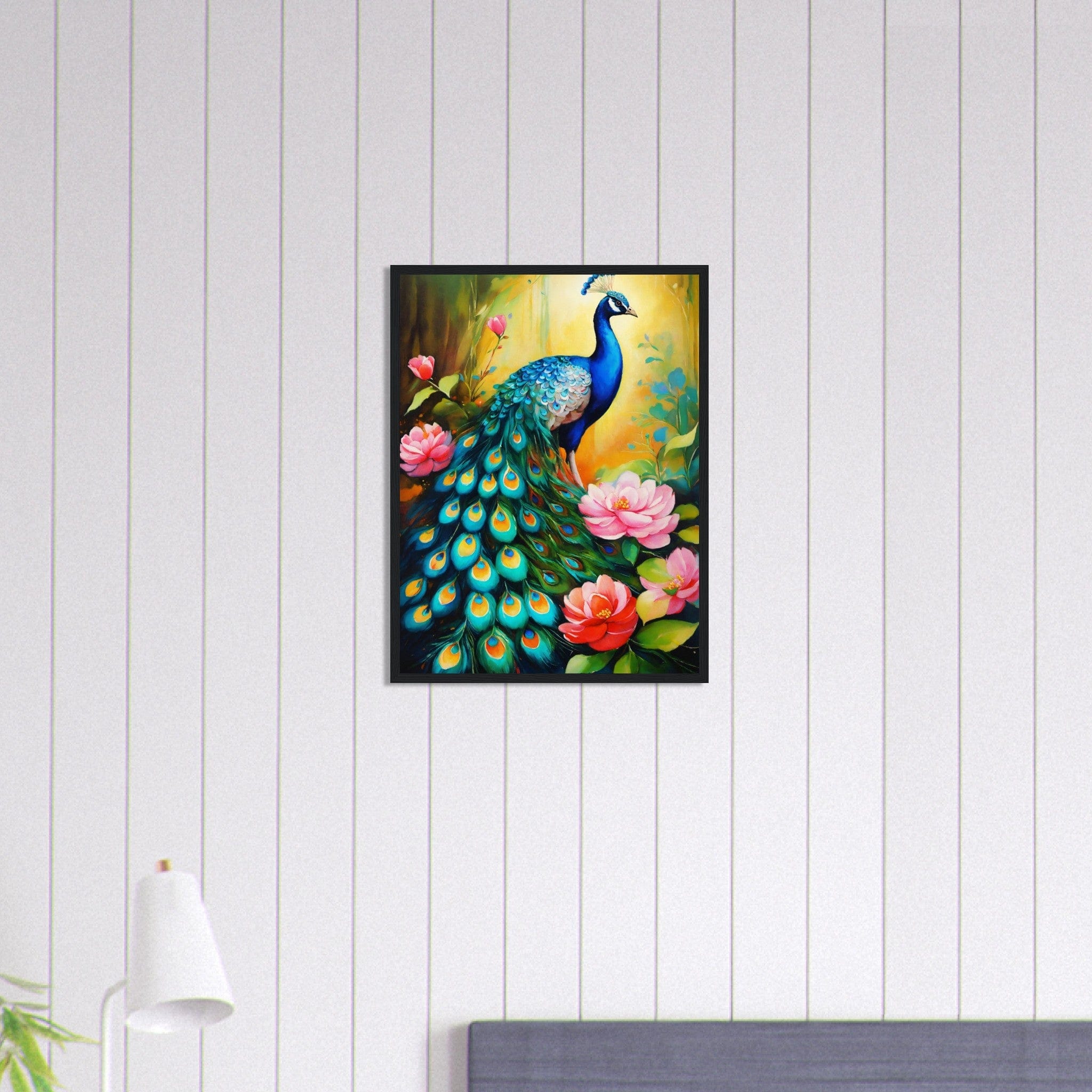 Canvanation Print Material 45x60 cm / 18x24″ Tableau Paon Symphonie en Couleurs