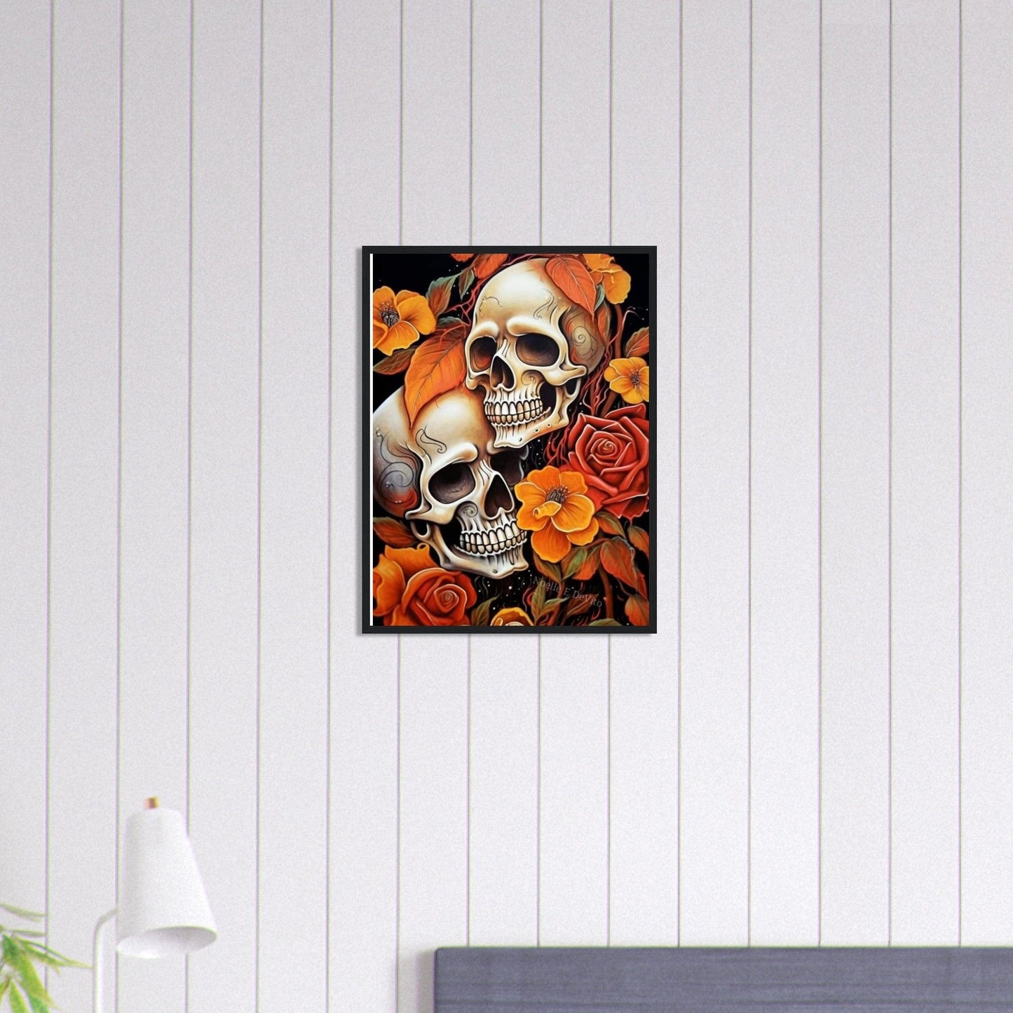 Canvanation Print Material 45x60 cm / 18x24″ Tableau Tête De Mort Couple Éternel
