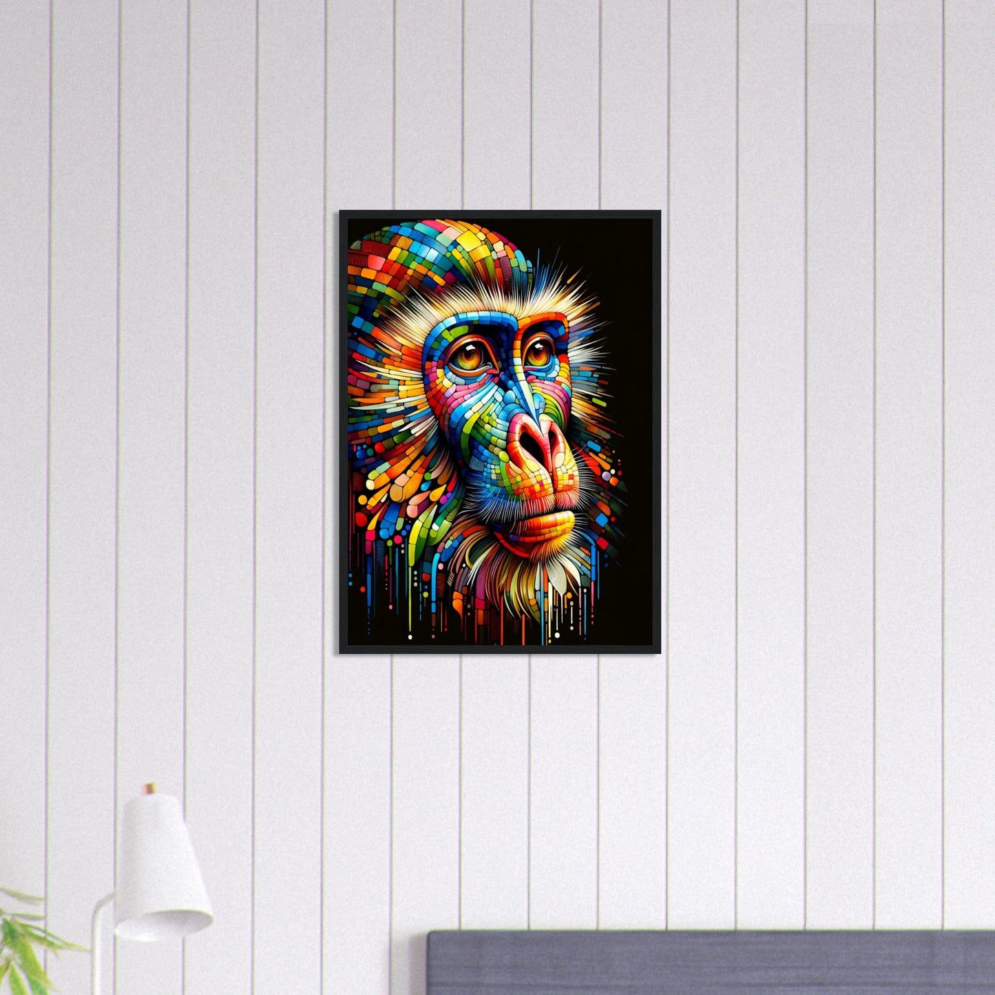 Canvanation Print Material 50x70 cm / 20x28″ Tableau Singe Pop Art Forme Géométrique