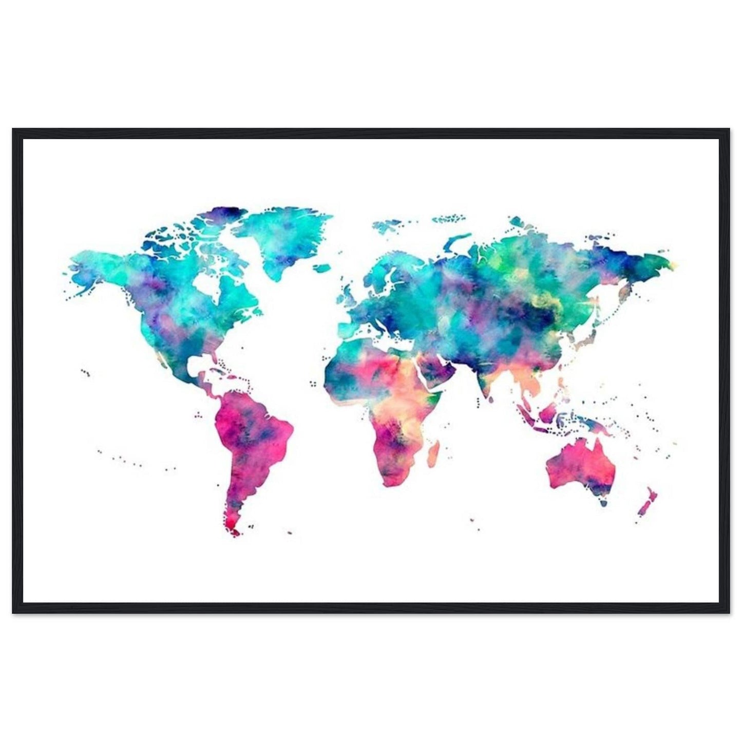 Canvanation Print Material 60x90 cm / 24x36″ Tableau Planisphere Du Monde - Terres Lointaines