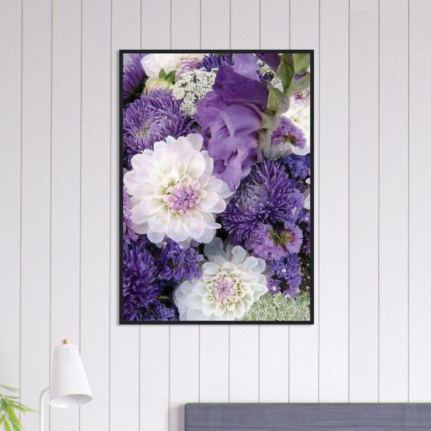 Canvanation Print Material 70x100 cm / 28x40″ Tableau Floral Blanc et Violet