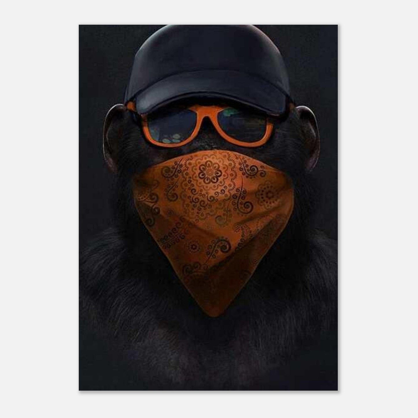 Canvanation Print Material Poster Singe Orange Noir