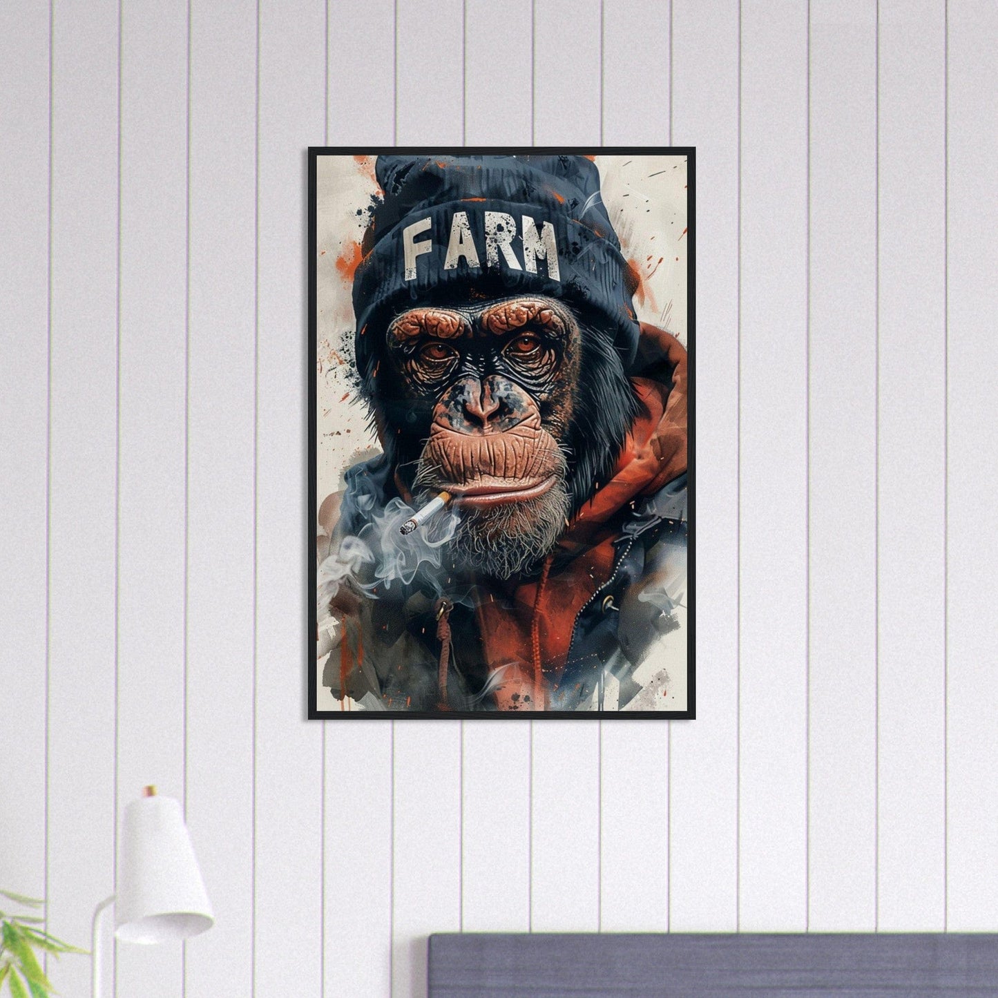 Canvanation Print Material 60x90 cm / 24x36″ Tableau Singe Pop Art Avec Un Bonnet