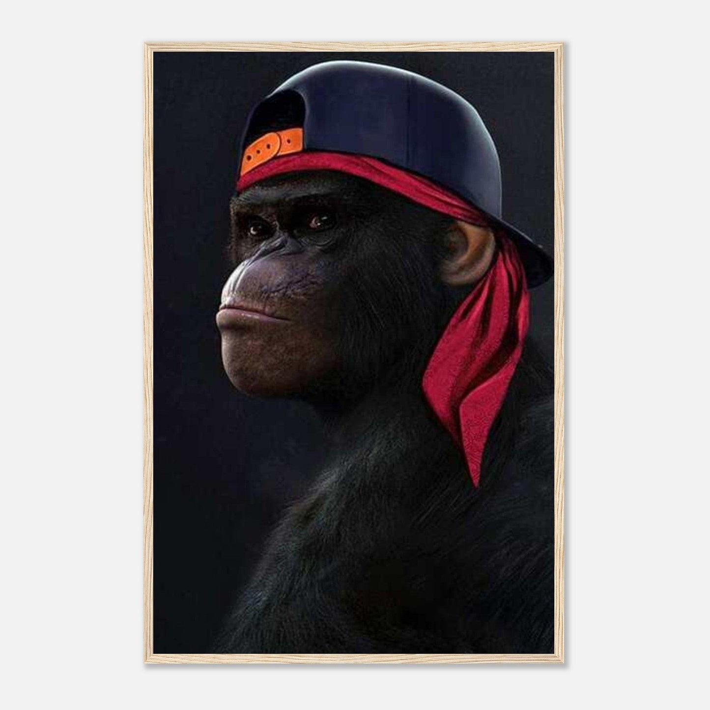 Canvanation Print Material 3 / Cadre en bois / 60x90 cm / 24x36″ Tableau 3 singes