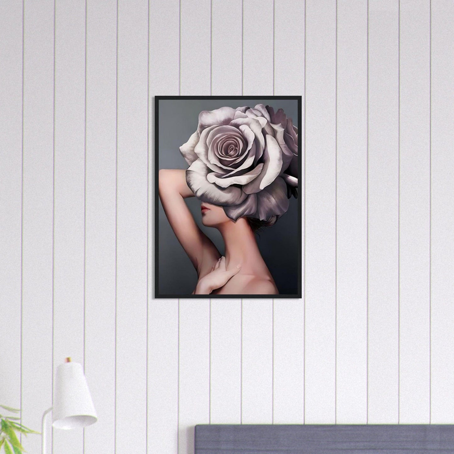 Canvanation Print Material 50x70 cm / 20x28″ Tableau Femme Fleurs Cheveux Violet Et Blanc