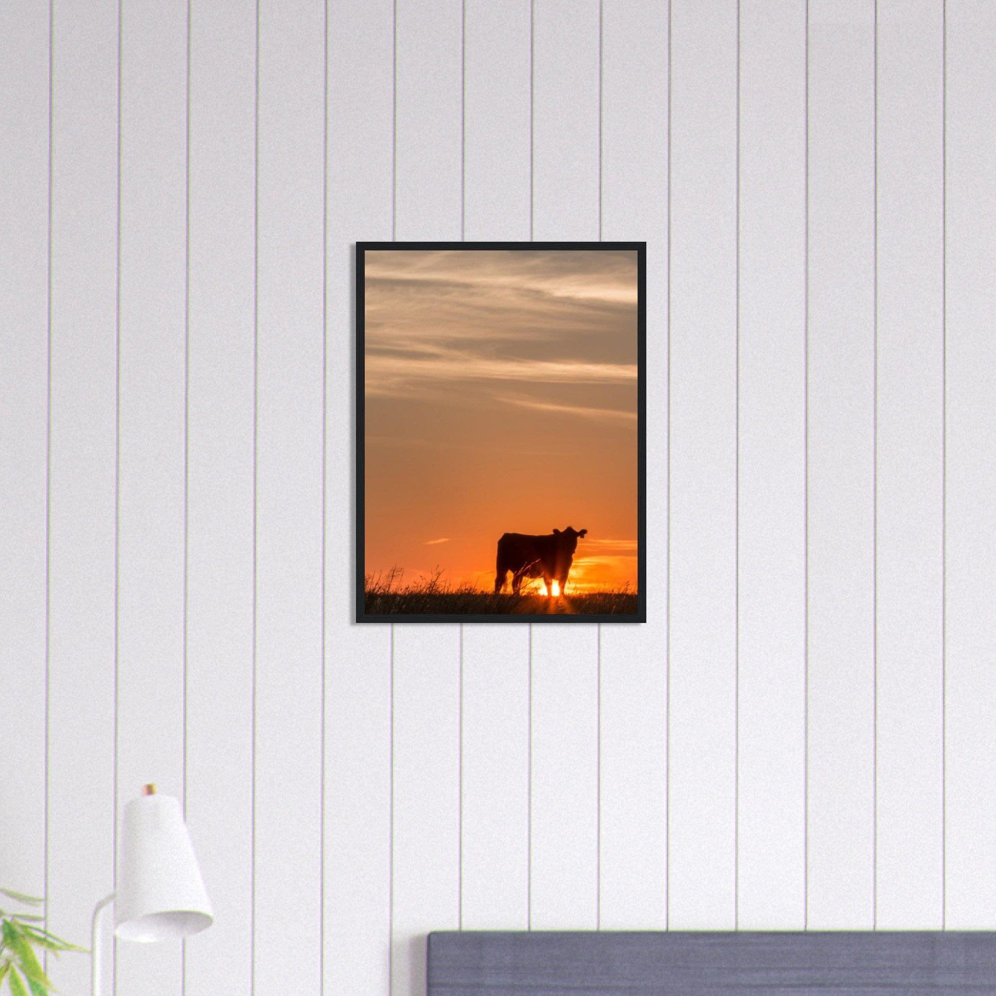Canvanation Print Material Tableau Vache Couché De Soleil