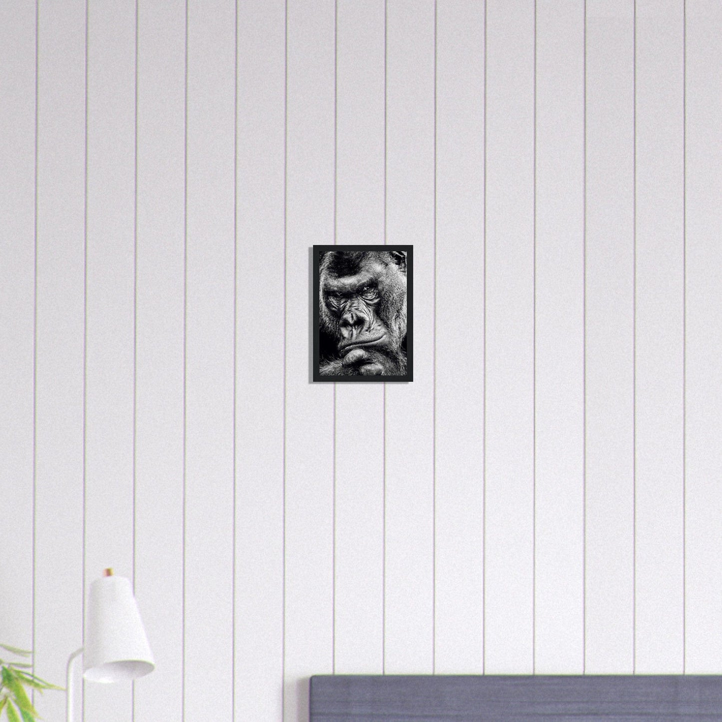 Canvanation Print Material A4 21x29.7 cm / 8x12″ Tableau Gorille Noir et Blanc