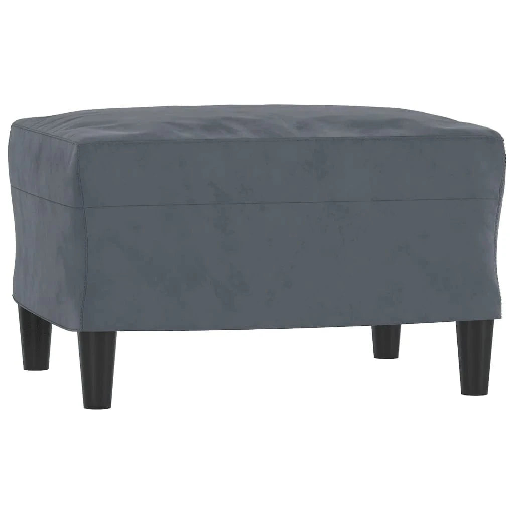 Canvanation Fauteuil Gris Foncé avec Repose-Pied 60 cm en Velours – Confort et Élégance