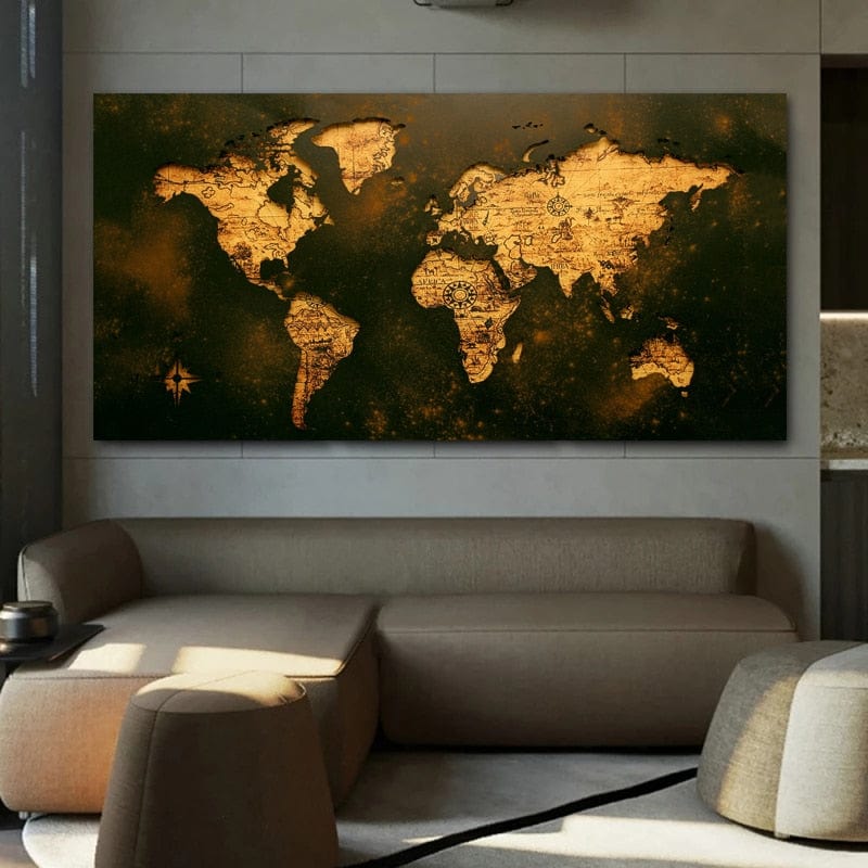 Canvanation 40x80cm / W 0524 map Carte Du Monde En Toile