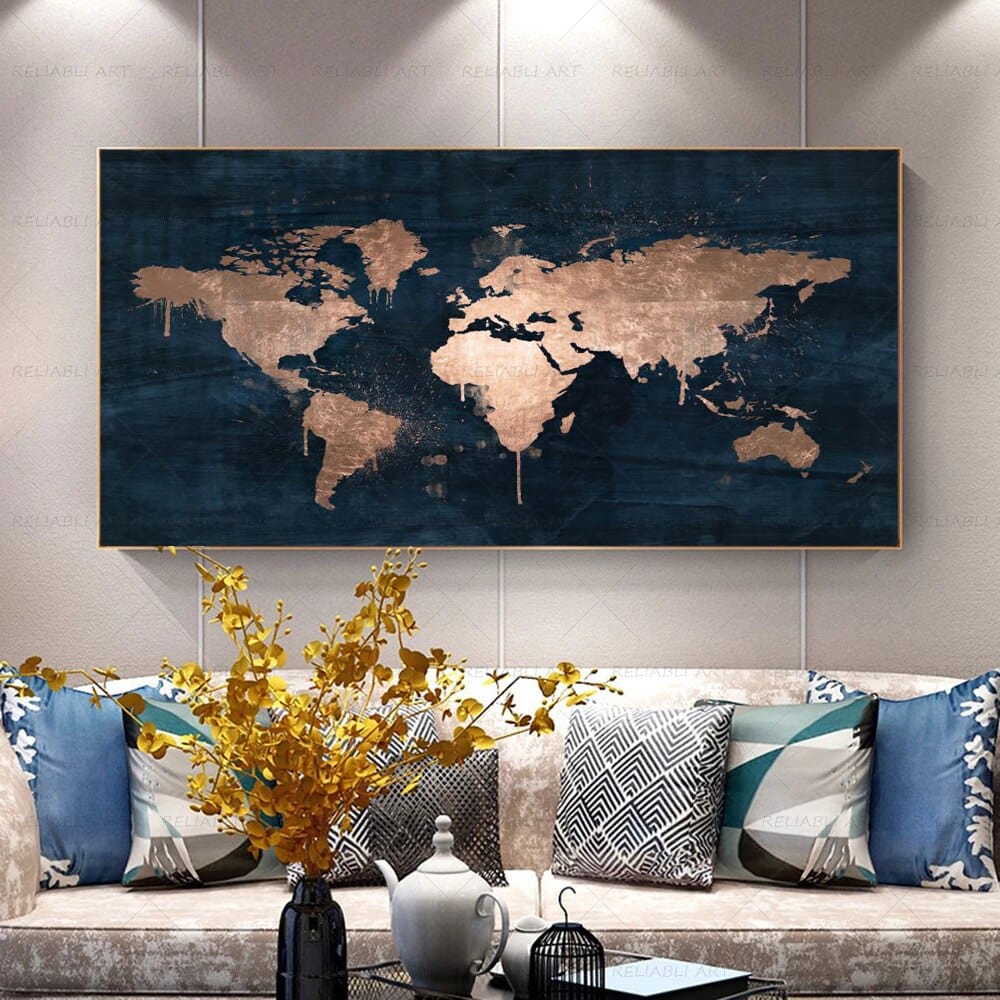 Canvanation Carte Du Monde En Toile