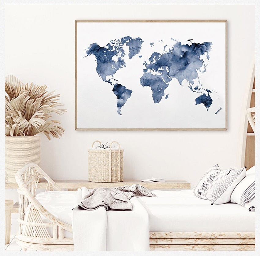 Canvanation Carte Du Monde Sur Toile