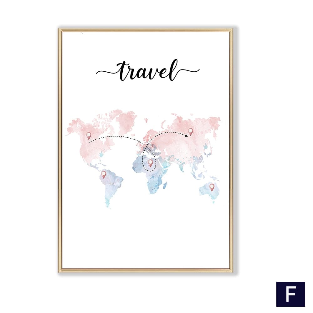 Canvanation 15x20cm No / 1302F Carte Monde Affiche
