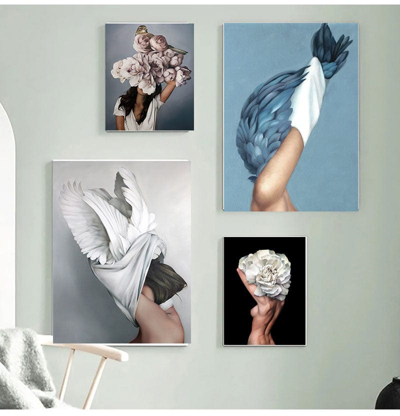 Canvanation Affiche Femme Fleurs Cheveux