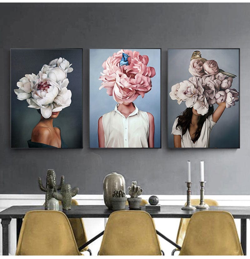 Canvanation Affiche Femme Fleurs Cheveux