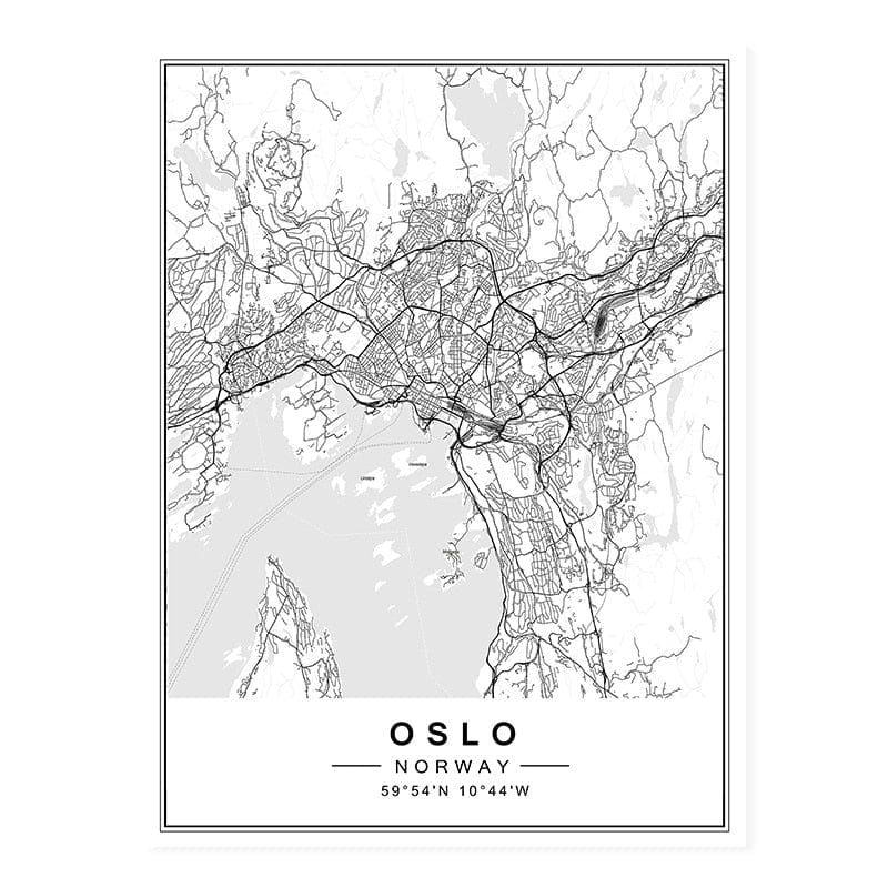 Canvanation OSLO / 40x60 cm Map Monde Affiche