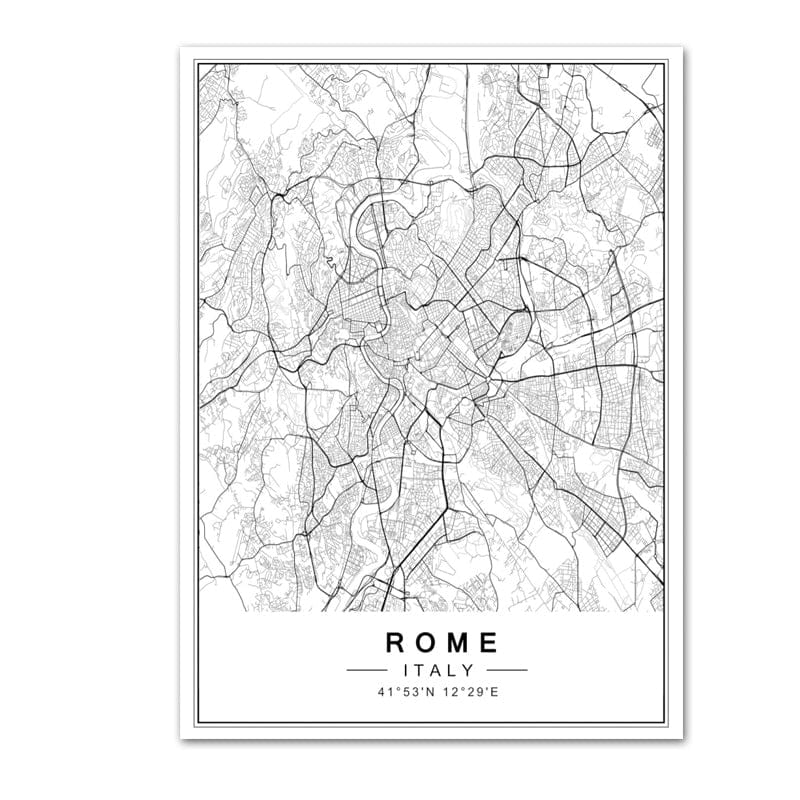 Canvanation ROME / 40x60 cm Map Monde Affiche