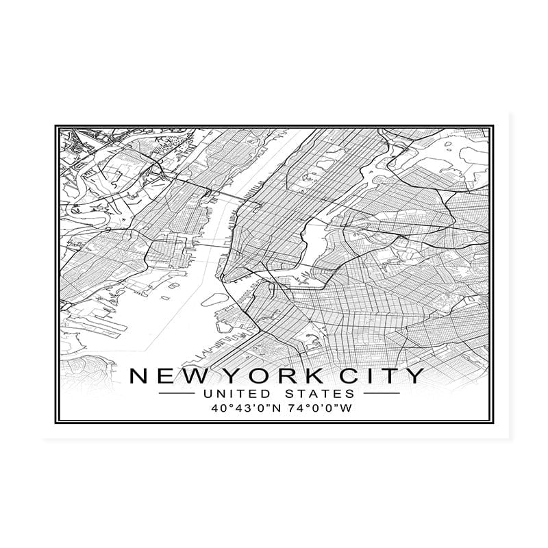 Canvanation NEW YORK 1 / 40x60 cm Map Monde Affiche