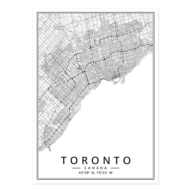 Canvanation TORONTO / 40x60 cm Map Monde Affiche