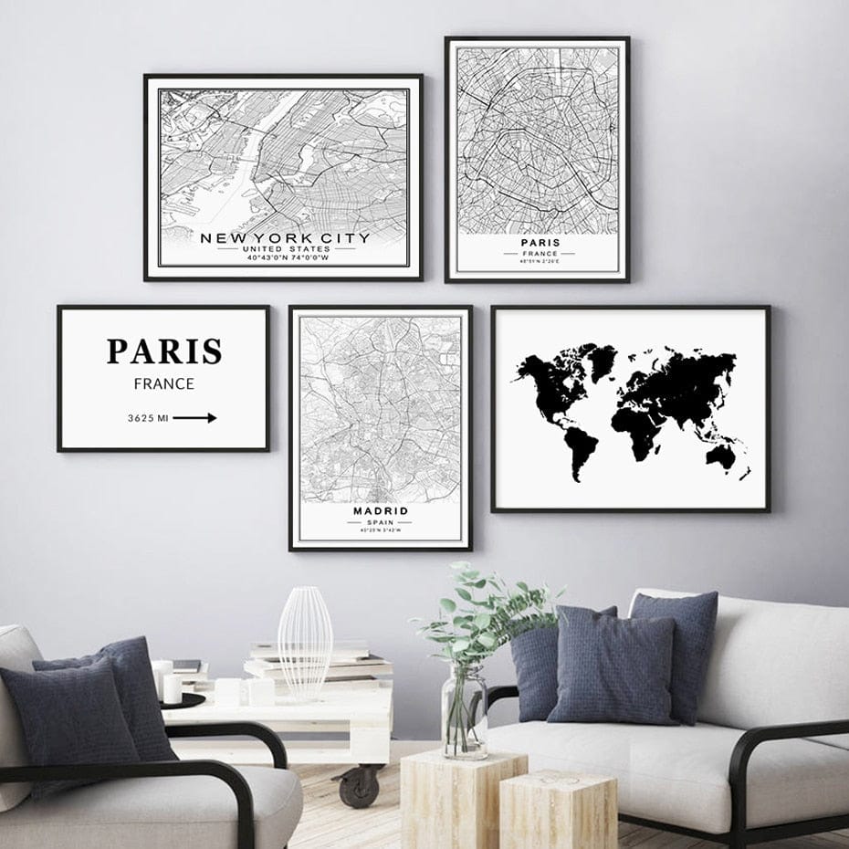 Canvanation Map Monde Affiche