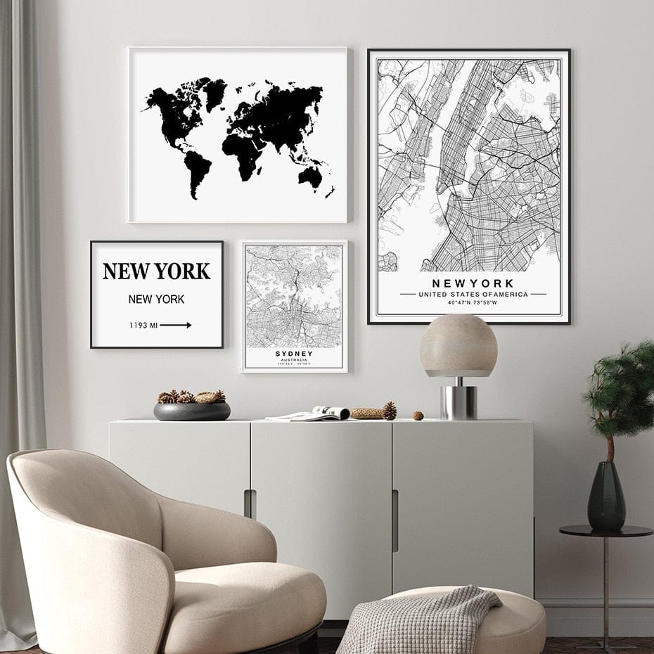 Canvanation Map Monde Affiche