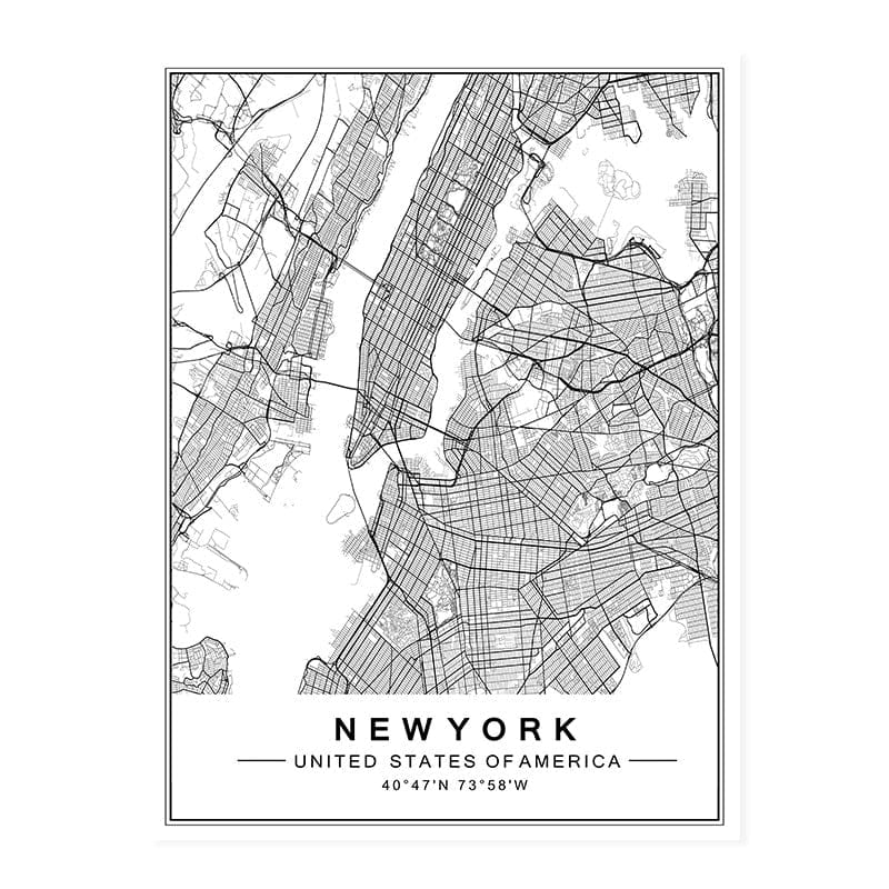 Canvanation NEW YORK 2 / 40x60 cm Map Monde Affiche