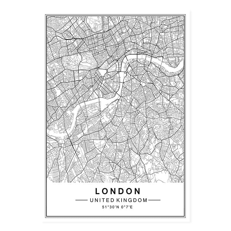 Canvanation LONDON 1 / 40x60 cm Map Monde Affiche