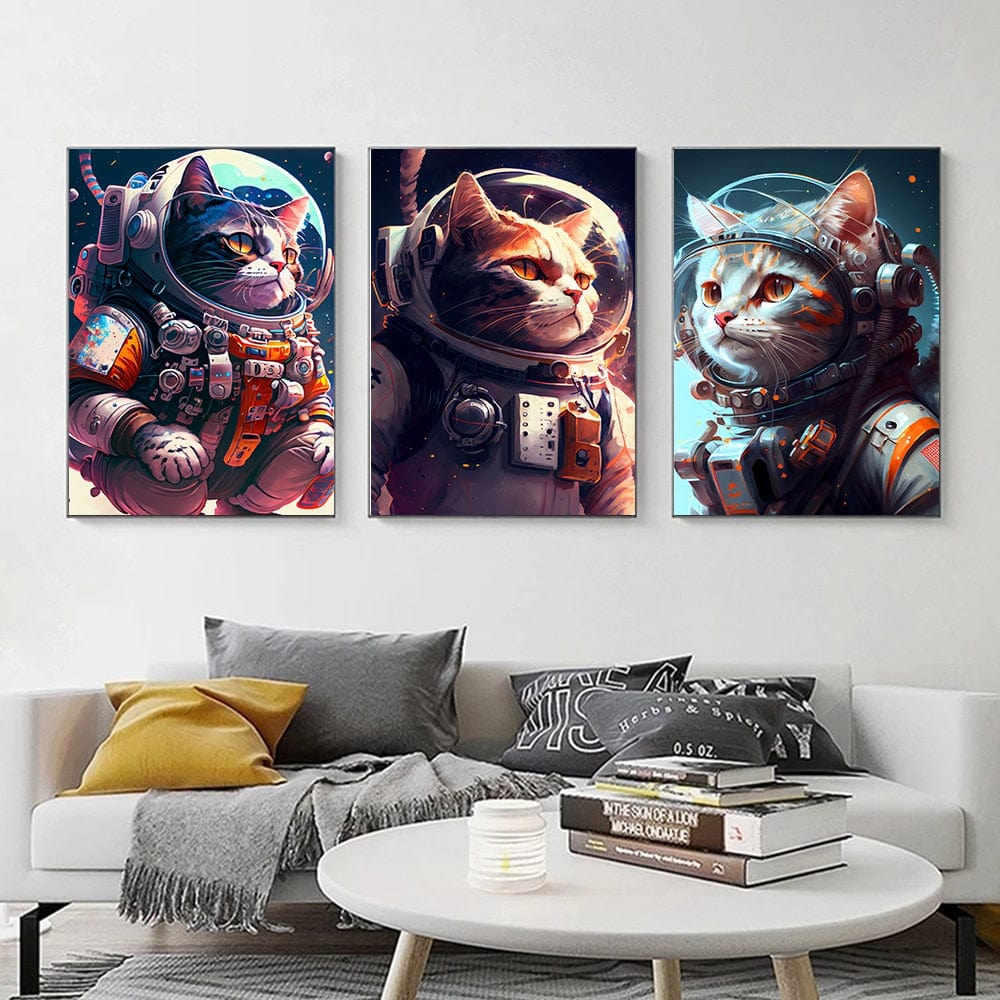 Canvanation Peinture Chat Multicolore