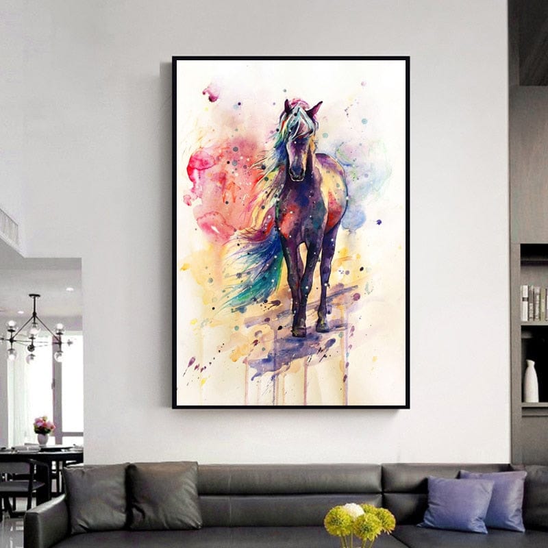 Canvanation Peinture Cheval Coloré