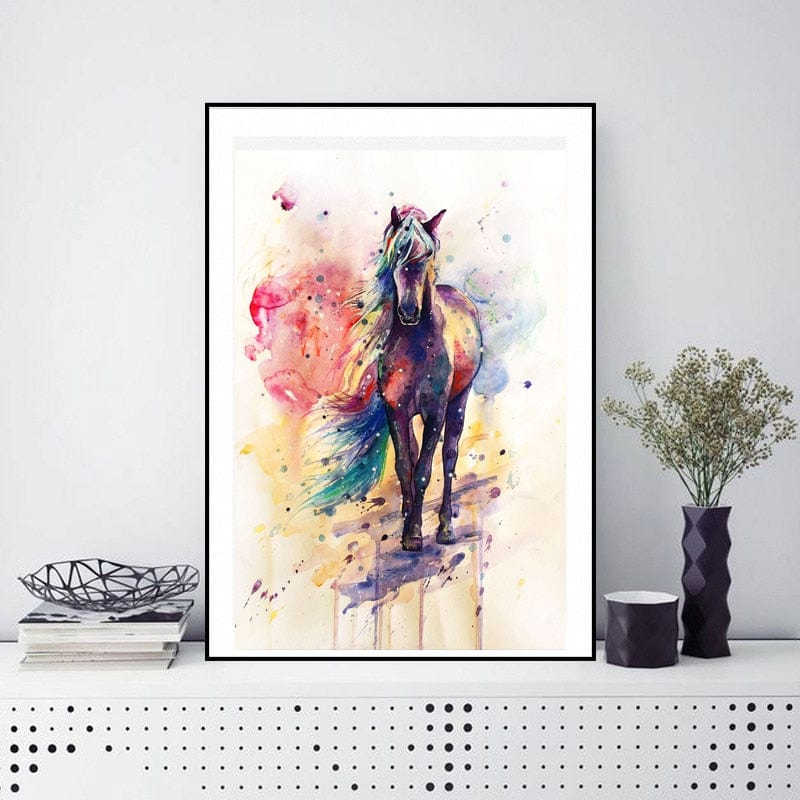 Canvanation Peinture Cheval Coloré