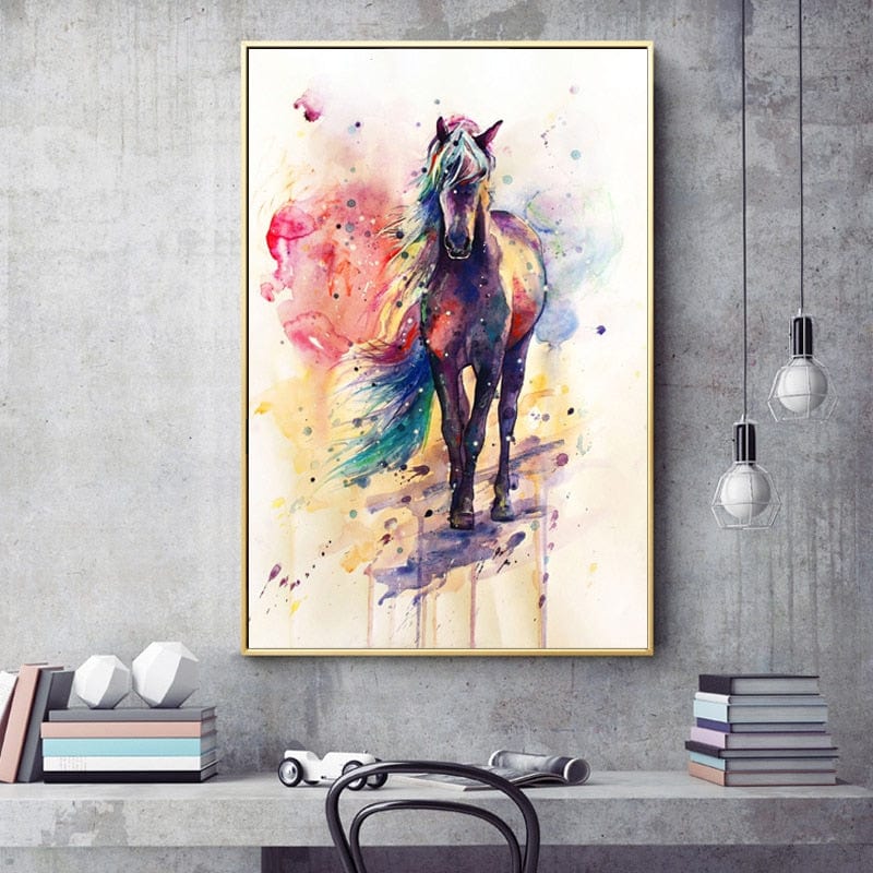 Canvanation Peinture Cheval Coloré