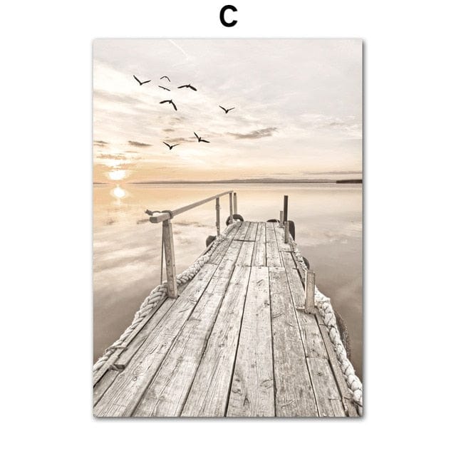 Canvanation 50x70cm / C Peinture Coucher De Soleil Sur La Mer