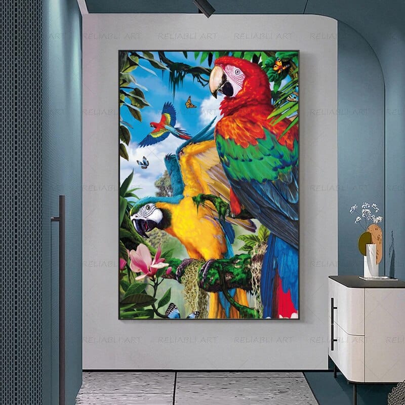 Canvanation Peinture Perroquet Sur Toile